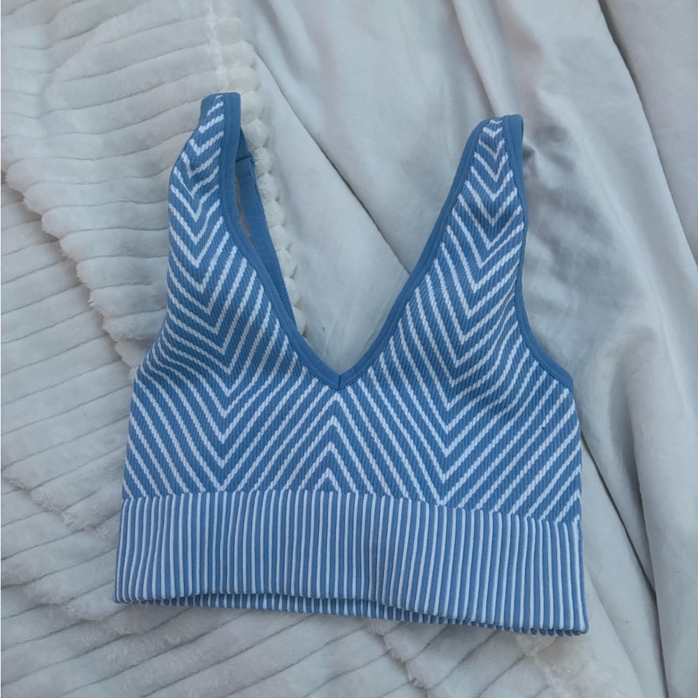 Garage Blue and White Chevron Top